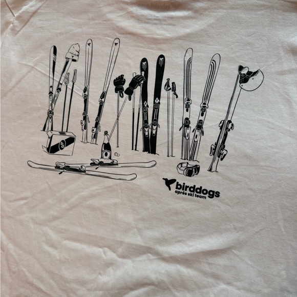 Birddogs White Short-Sleeve Tee with Green Ski Graphic size Large - Picture 6 of 10